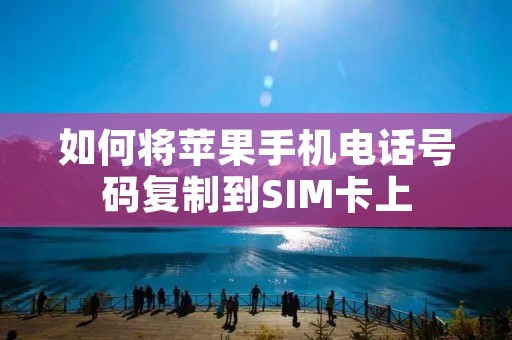 如何将苹果手机电话号码复制到SIM卡上