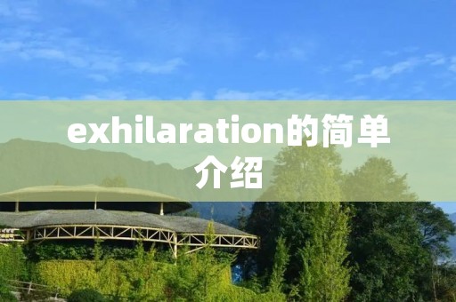 exhilaration的简单介绍 exhilaration的简单介绍