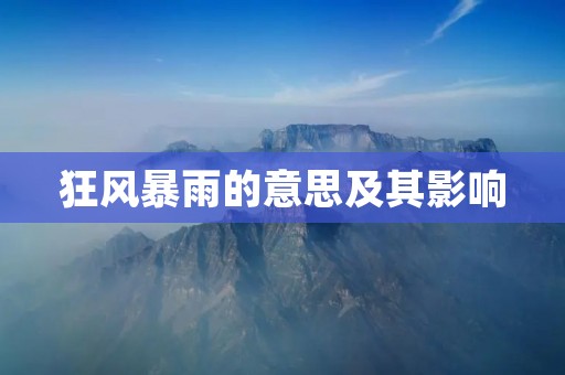 狂风暴雨的意思及其影响