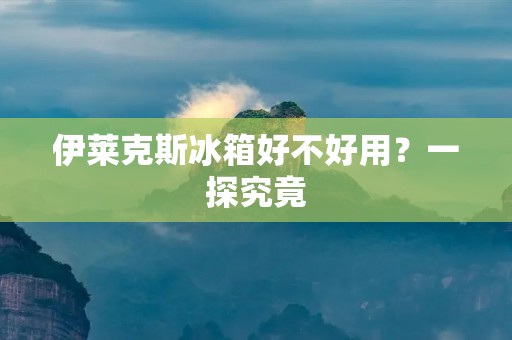 伊莱克斯冰箱好不好用?一探究竟 伊莱克斯冰箱好不好用?一探究竟