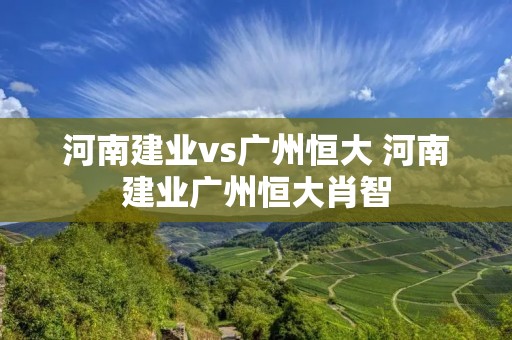 河南建业vs广州恒大 河南建业广州恒大肖智
