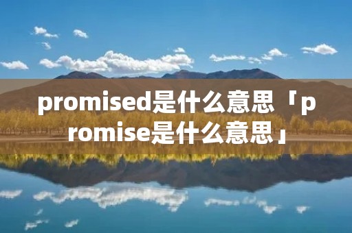 promised是什么意思「promise是什么意思」
