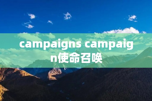 campaigns campaign使命召唤