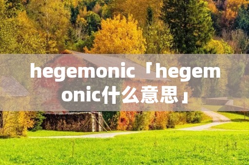 hegemonic「hegemonic什么意思」