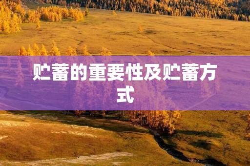 贮蓄的重要性及贮蓄方式