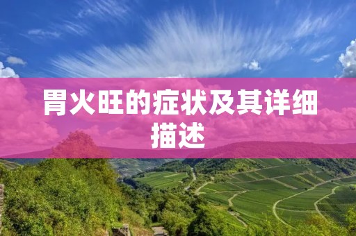 胃火旺的症状及其详细描述
