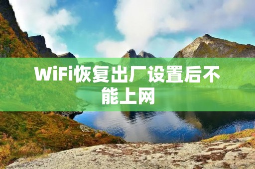 WiFi恢复出厂设置后不能上网:原因和解决方法