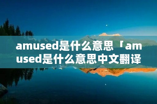 amused是什么意思「amused是什么意思中文翻译怎么读」