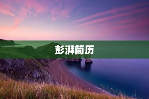 彭湃简历:积极进取、多才多艺的年轻人才