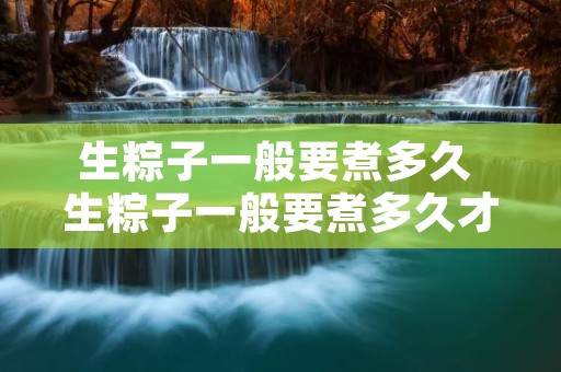 生粽子一般要煮多久 生粽子一般要煮多久才熟透