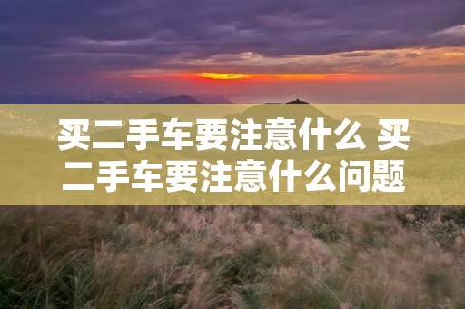 买二手车要注意什么 买二手车要注意什么问题 买二手车要注意什么 买二手车要注意什么问题