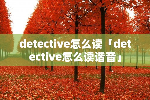 detective怎么读「detective怎么读谐音」 detective怎么读「detective怎么读谐音」