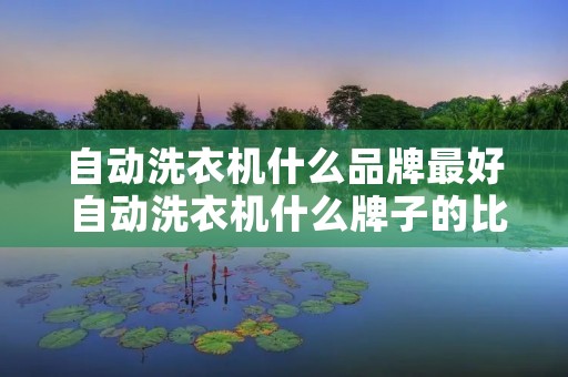 自动洗衣机什么品牌最好 自动洗衣机什么牌子的比较好 自动洗衣机什么品牌最好 自动洗衣机什么牌子的比较好