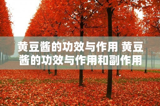 黄豆酱的功效与作用 黄豆酱的功效与作用和副作用