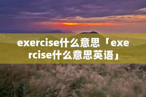 exercise什么意思「exercise什么意思英语」