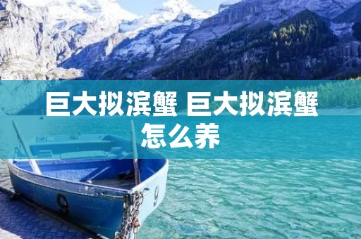 巨大拟滨蟹 巨大拟滨蟹怎么养