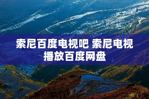 索尼百度电视吧 索尼电视播放百度网盘
