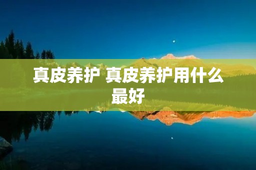 真皮养护 真皮养护用什么最好
