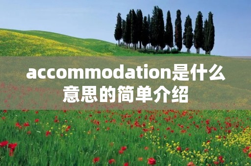 accommodation是什么意思的简单介绍 accommodation是什么意思的简单介绍