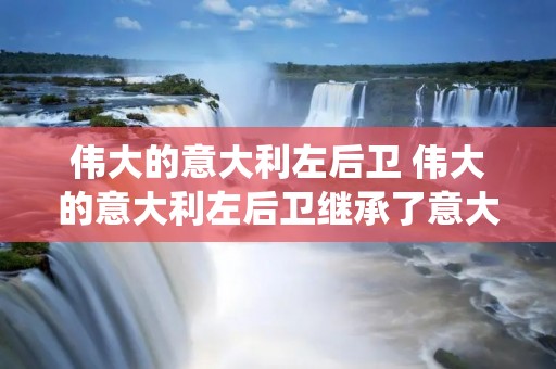 伟大的意大利左后卫 伟大的意大利左后卫继承了意大利的光荣传统