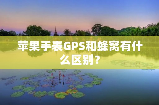 苹果手表GPS和蜂窝有什么区别?