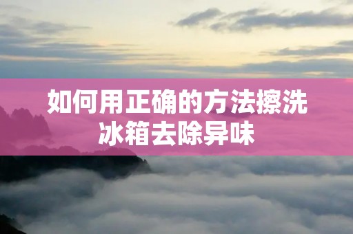 如何用正确的方法擦洗冰箱去除异味