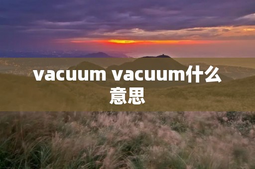 vacuum vacuum什么意思 vacuum vacuum什么意思