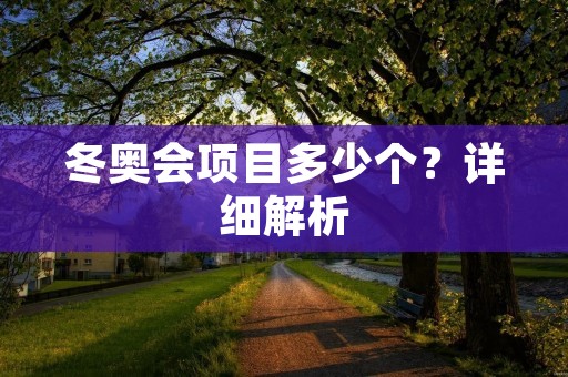 冬奥会项目多少个？详细解析