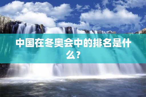 中国在冬奥会中的排名是什么？