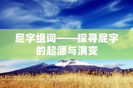 屁字组词——探寻屁字的起源与演变