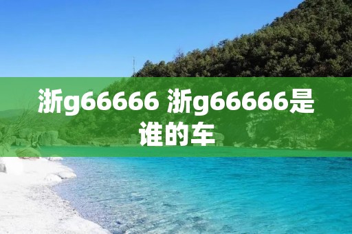 浙g66666 浙g66666是谁的车