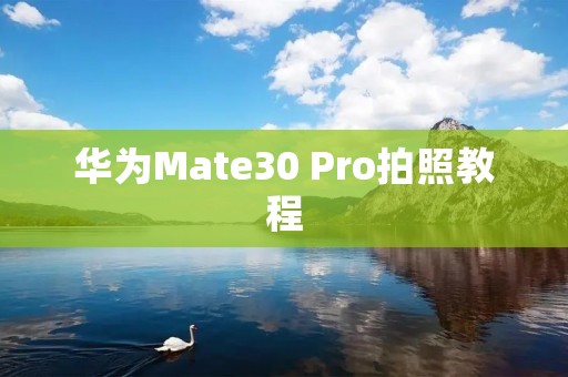 华为Mate30 Pro拍照教程:让你的照片更加出色生动