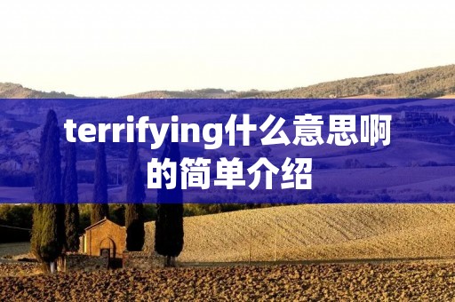 terrifying什么意思啊的简单介绍 terrifying什么意思啊的简单介绍