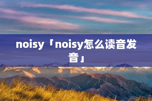 noisy「noisy怎么读音发音」