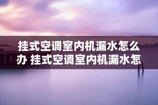 挂式空调室内机漏水怎么办 挂式空调室内机漏水怎么处理