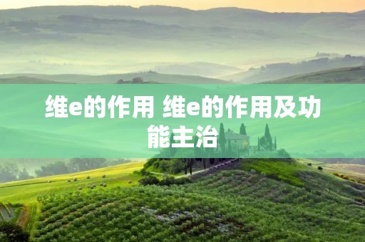 维e的作用 维e的作用及功能主治