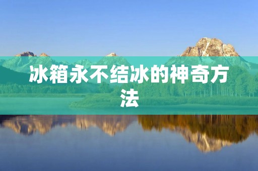 冰箱永不结冰的神奇方法 冰箱永不结冰的神奇方法