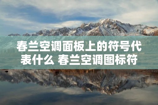 春兰空调面板上的符号代表什么 春兰空调图标符号含义图解