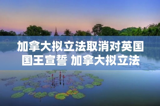 加拿大拟立法取消对英国国王宣誓 加拿大拟立法取消对英国国王宣誓的规定
