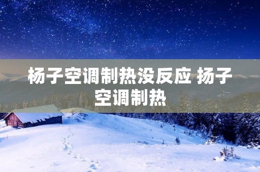 杨子空调制热没反应 扬子空调制热