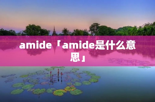 amide「amide是什么意思」
