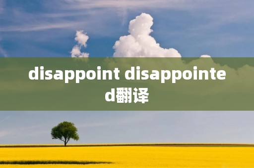 disappoint disappointed翻译