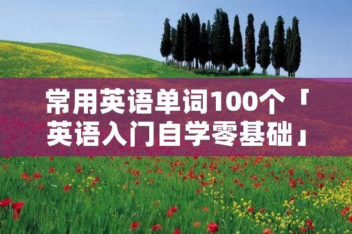 常用英语单词100个「英语入门自学零基础」