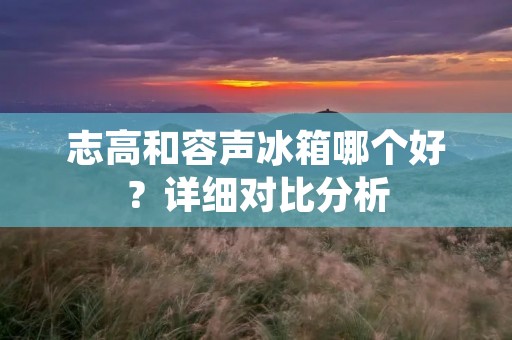 志高和容声冰箱哪个好?详细对比分析 志高和容声冰箱哪个好?详细对比分析
