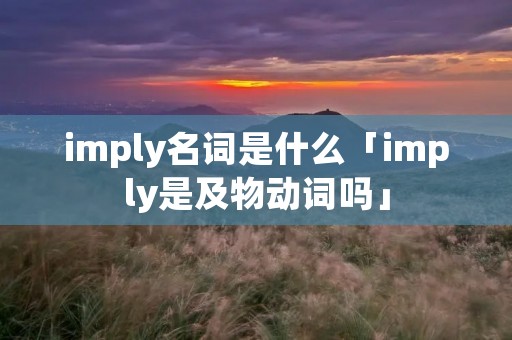 imply名词是什么「imply是及物动词吗」