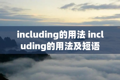 including的用法 including的用法及短语