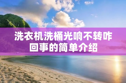 洗衣机洗桶光响不转咋回事的简单介绍