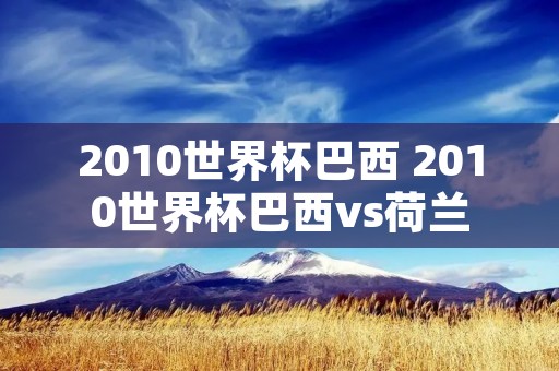 2010世界杯巴西 2010世界杯巴西vs荷兰