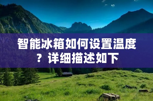 智能冰箱如何设置温度？详细描述如下：