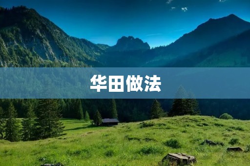 华田做法:传统美味的独特制作方法 华田做法:传统美味的独特制作方法